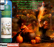 a picture of two witches and a candle that says blessed beltane