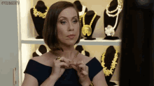Getting A Necklace On GIF - Younger Tv Land Miriam Shor GIFs