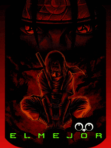 a black and white photo of a man with the words locutor itachi