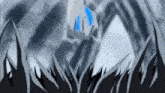a person 's hand is glowing blue in a cartoon