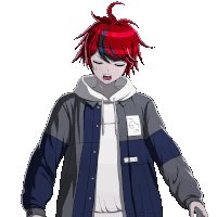 a drawing of a person with red hair and a hoodie that says " i 'm not a robot "
