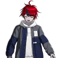 a drawing of a person with red hair and a hoodie that says " i 'm not a robot "