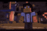 a pixelated image of a man standing in front of a sign that says ' hit '