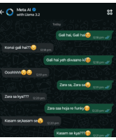 a screenshot of a conversation between a person named meta al with llama 3.2
