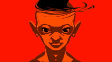 a drawing of a man with a mohawk on his head