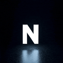 the letter n is glowing in the dark