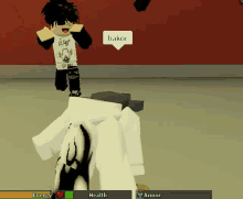 a cartoon character is standing next to another character and says hakor