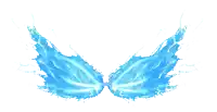 a white background with a splash of blue water and a butterfly