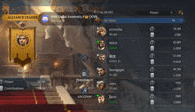 a screenshot of a game with the alliance leader displayed