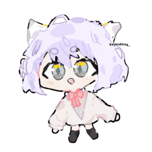 a drawing of a girl with a cat ear and the name najmakhay