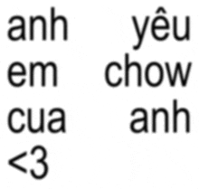 a white background with the words anh em chow anh cua < 3