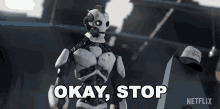 Okay Stop Just Stop GIF - Okay Stop Just Stop Three Robots GIFs
