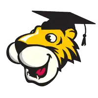 a cartoon lion wearing a graduation cap