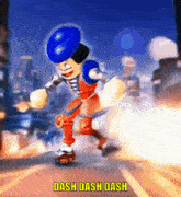 dash dash dash is the name of the video game being shown