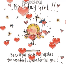 happy birthday girl beautiful heart birthday wishes madison