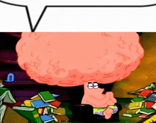 patrick star from spongebob squarepants has a large brain on his head
