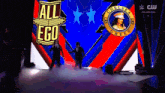 a chelsea green logo is on a stage