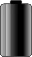 a cartoon illustration of a battery with a black top and a gray bottom .