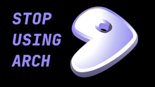 a black background with the words stop using arch