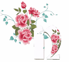 flowers letter d pink