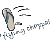 Flying Chappal Sticker - Flying Chappal Stickers
