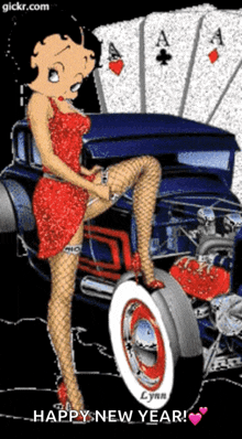 a picture of betty boop with the words happy new year