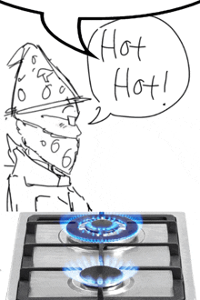 a drawing of a pyramid says hot hot