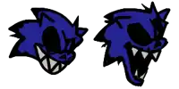 a drawing of a sonic the hedgehog with sharp teeth