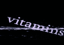 vitamins text floating vcr