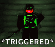 a drawing of a person with the word triggered written below it