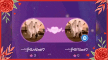 a purple background with red roses and the words offline on the bottom
