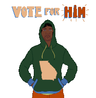 Vote For Him Black Man Sticker - Vote For Him Black Man Vote For Me Stickers
