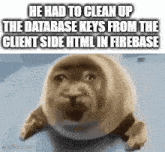 a seal with the words he had to clean up the database keys from the client side html in firebase