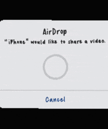a screen shows a picture of a man and the words airdrop