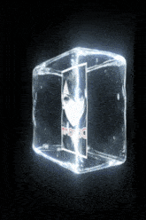 a glowing cube with a picture of a girl and the word rpg on the side