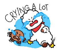 Bt21 Crying A Lot Sticker - Bt21 Crying A Lot Tears Flowing Stickers