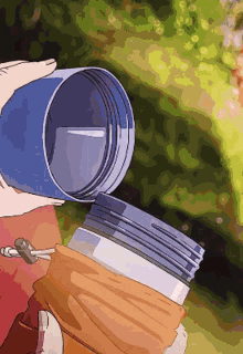 a cartoon of a person pouring water into a cup