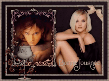 a picture of a man and a woman with the words bonne journee written below them