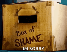 Box Of Shame Peek GIF - Box Of Shame Peek Im Sorry GIFs