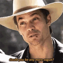 Could You Be Any More Vague? GIF - Vague Could You Be Any More Vague Raylan Givens GIFs
