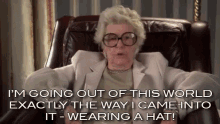 Going Out The Way I Came In - Wearing A Hat! - 30 Rock GIF - Elaine Strich Wear A Hat 30rock GIFs