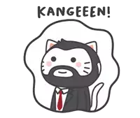 a cartoon of a cat with a beard in a suit and tie