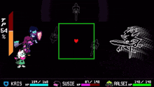 a screenshot of a video game with a character named kris and susie