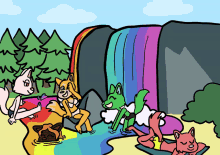 fox foxy frisky fox rainbow rainbow bath