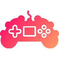 an icon of a video game controller with a cross and circles on it