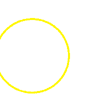 a yellow circle on a white background that looks like a smiley face