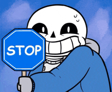 Blue Stop Sign GIF - Blue Stop Sign Please No GIFs