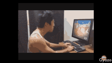 Korean Destroying His Monitor Mad GIF