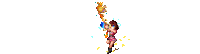a girl in a pink dress is holding a sword