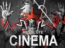 a poster for absolute cinema with a man with a star on his head